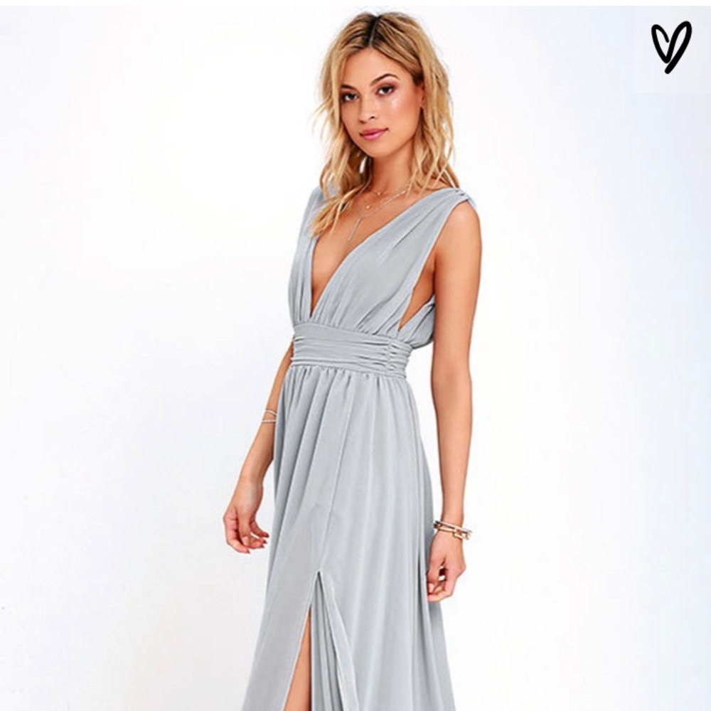 Lulu’s Heavenly Hues Grey Maxi Dress